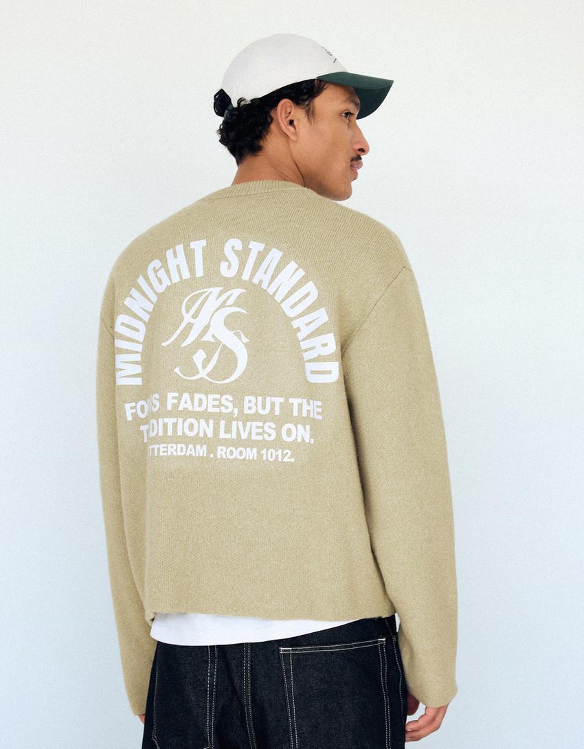 Pull imprimé jacquard-Vert