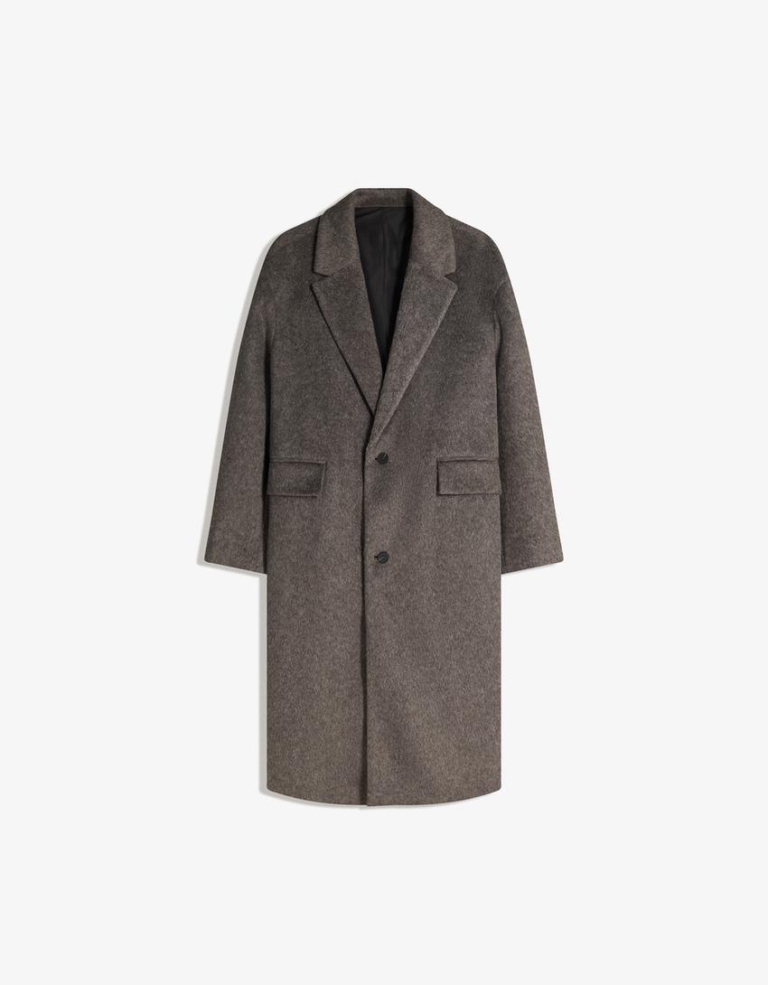 Felt texture coat-Grey