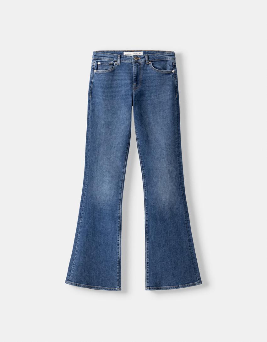 Jeans à boca de sino-Azul lavado-5