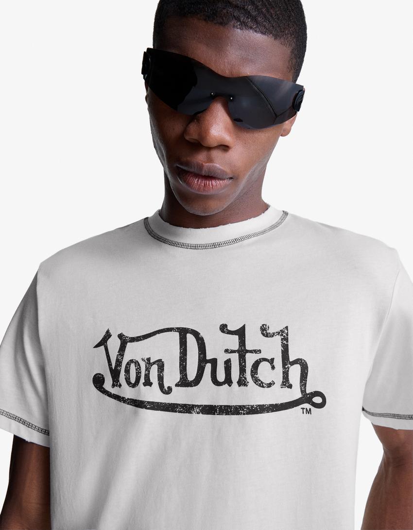 Von Dutch kısa kollu baskılı tişört-Beyaz-2