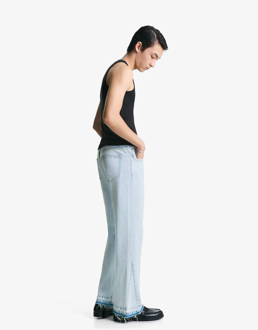 Jeans flare straight-Azul claro-0
