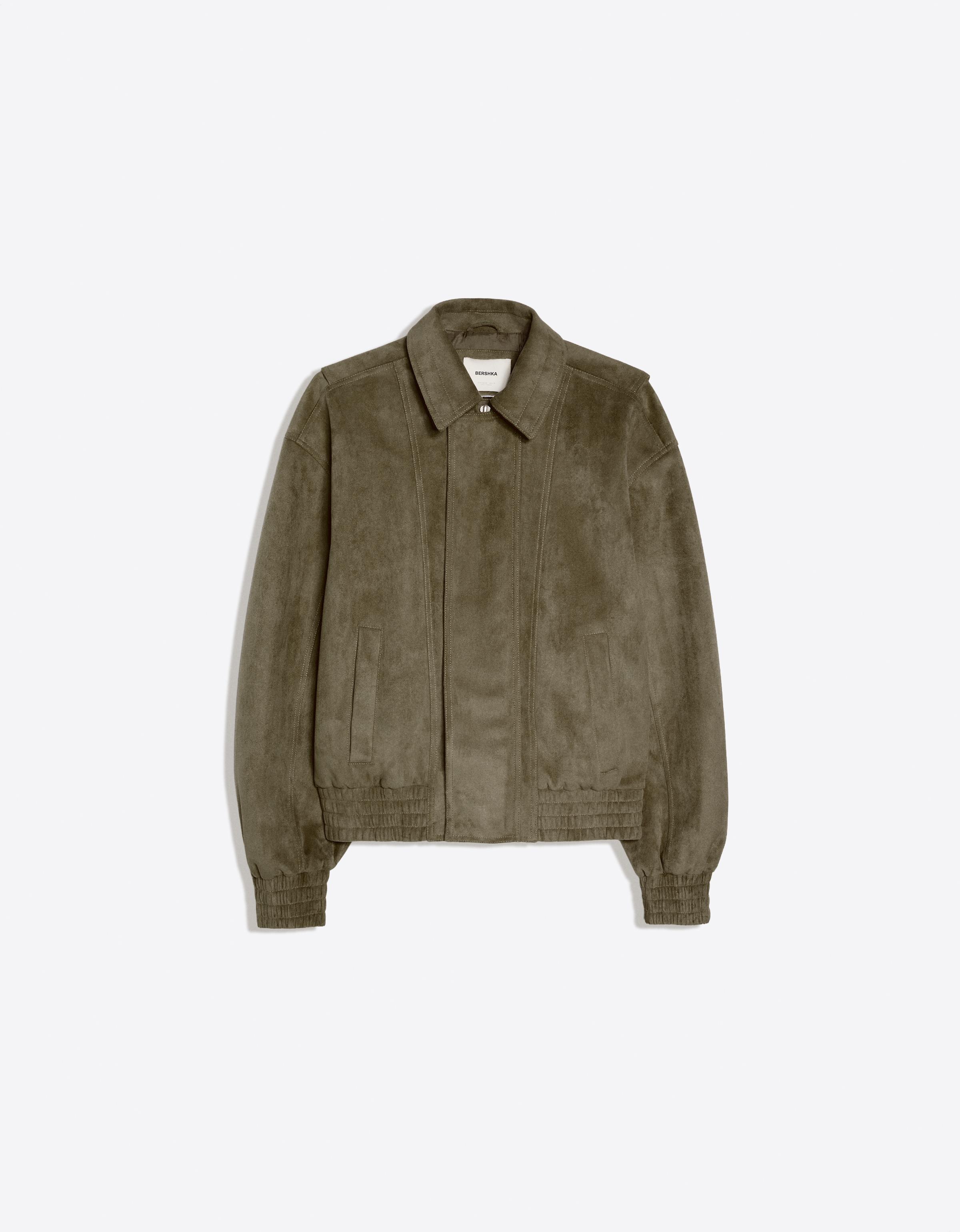 Faux suede jacket — Khaki
