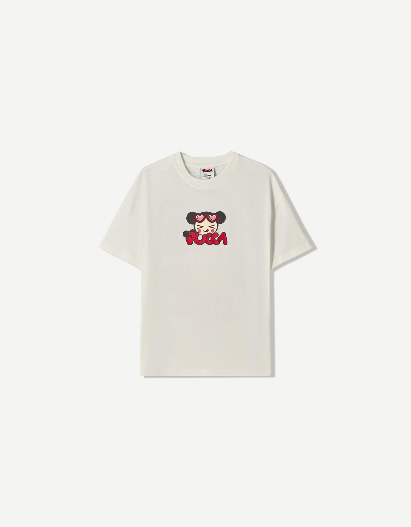Bershka Camiseta Pucca Manga Corta Mujer Xs Blanco