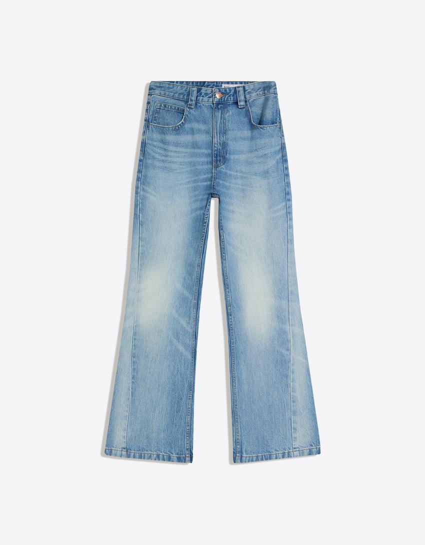 Jeans baggy boca de sino-Azul lavado