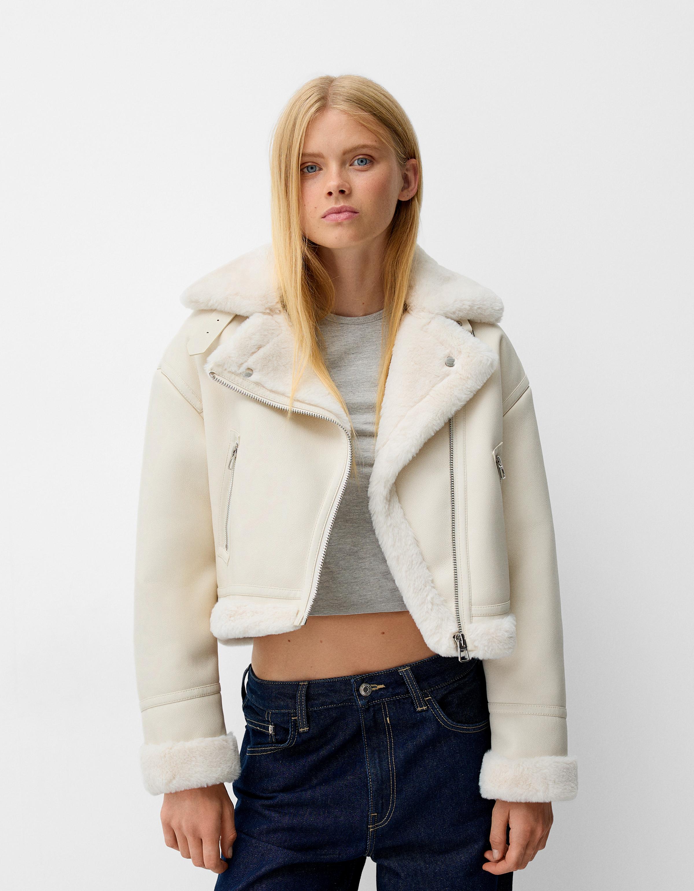 Oasis faux shearling biker hotsell