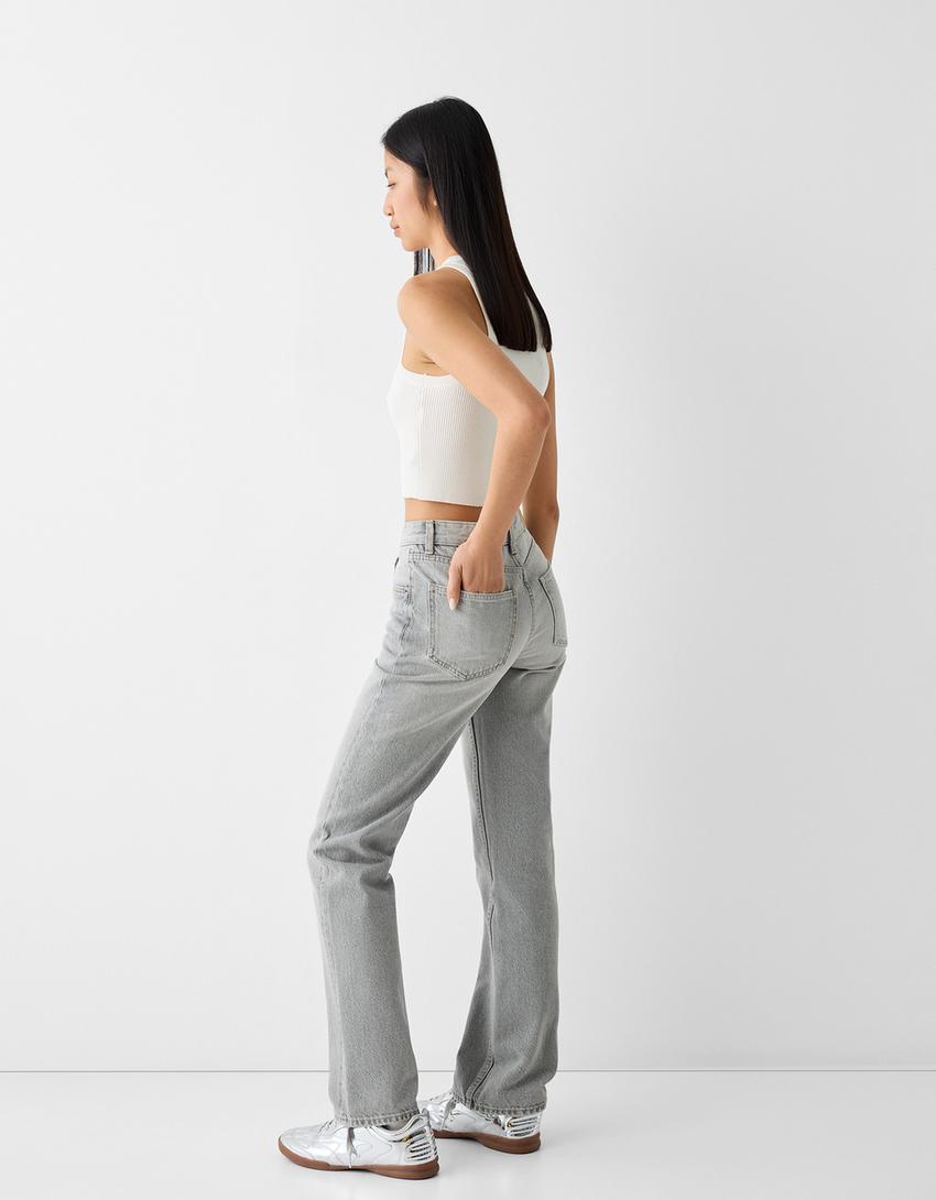 Jeans straight-Cinza-2