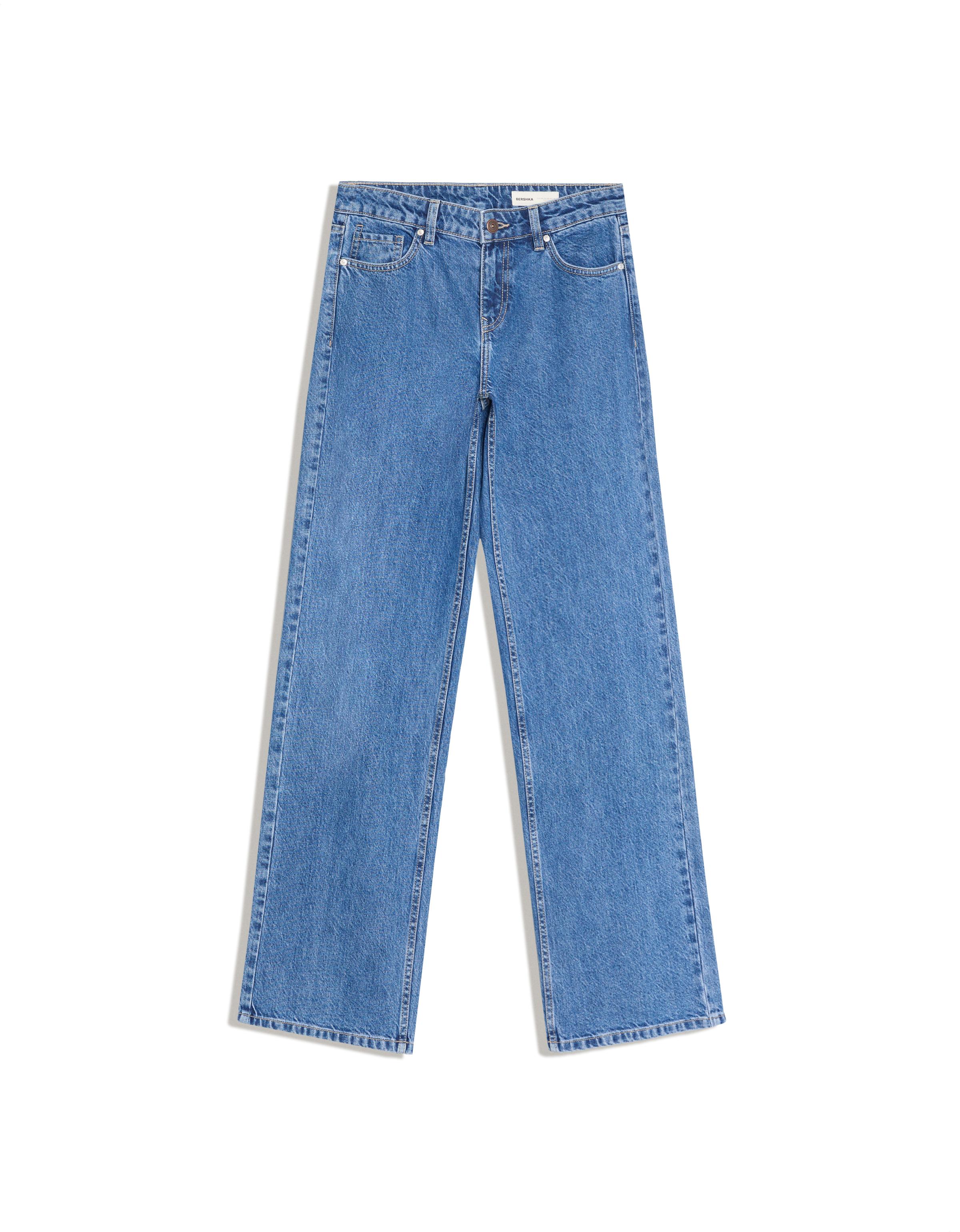 Low-rise straight sequin jeans — Light blue