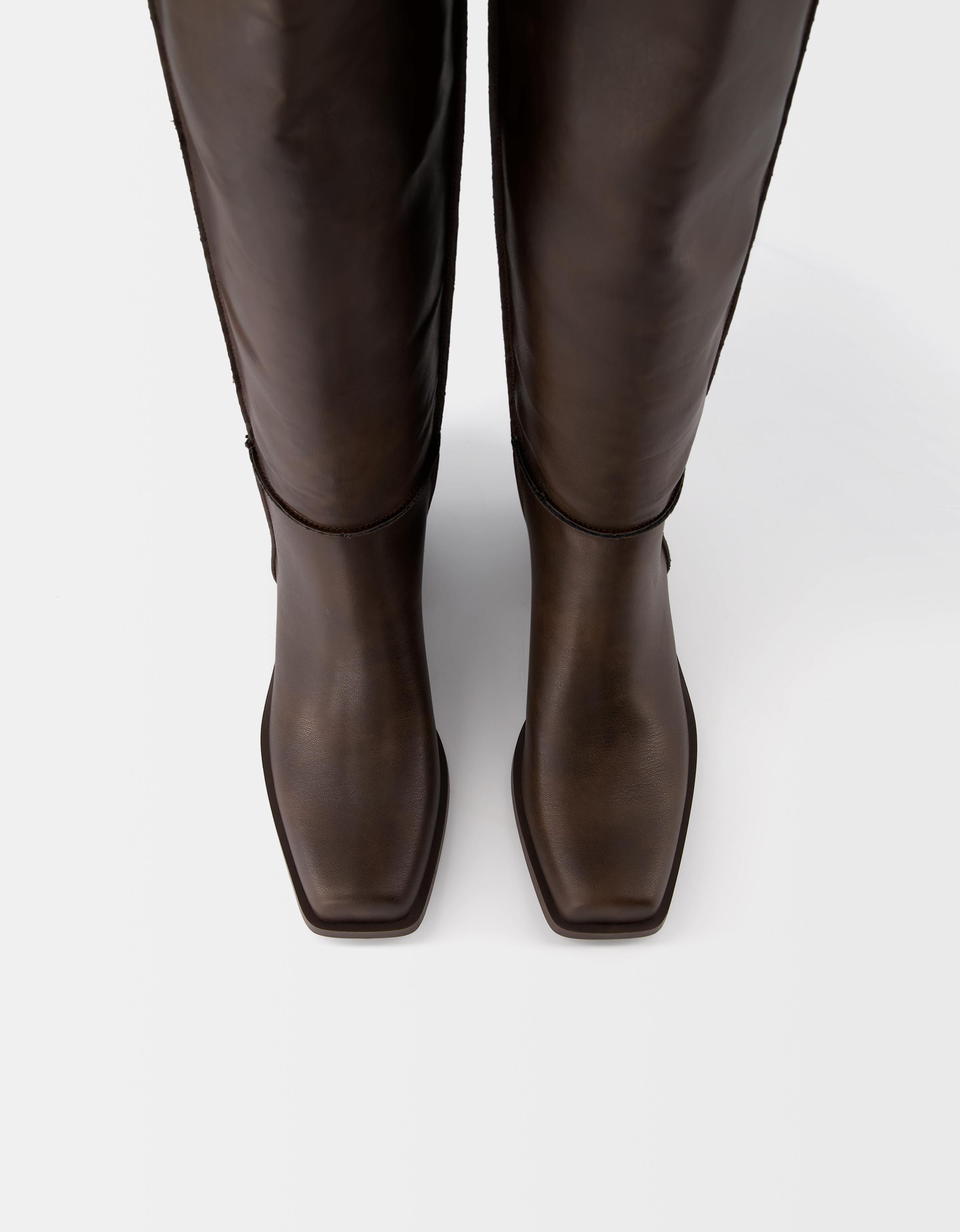 Bershka ribbed over the knee boot best sale