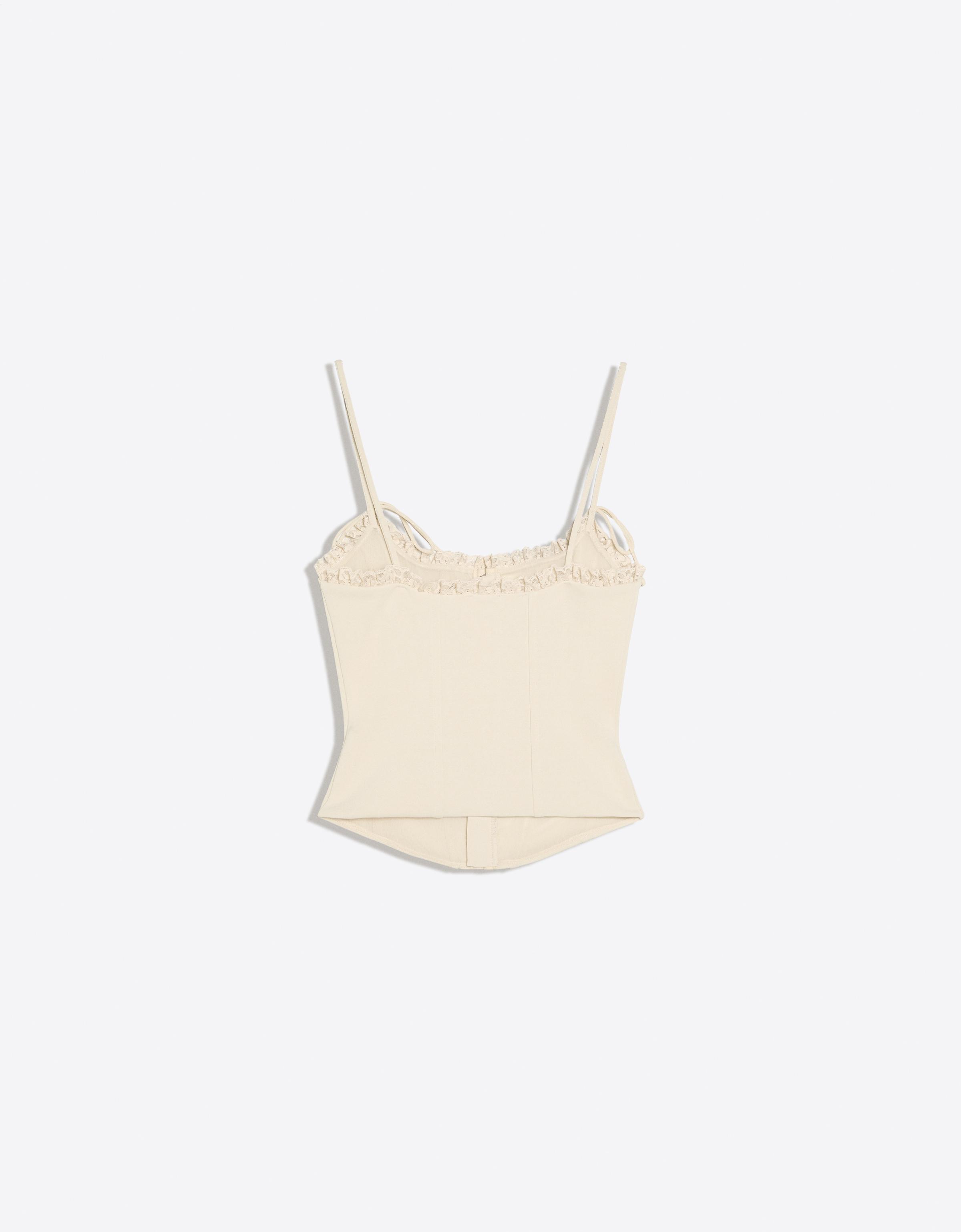 Corset top with straps — Beige