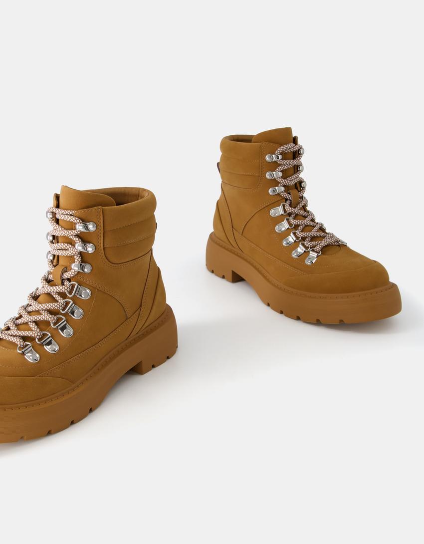 Bottines type randonnée tirants-Sable-4