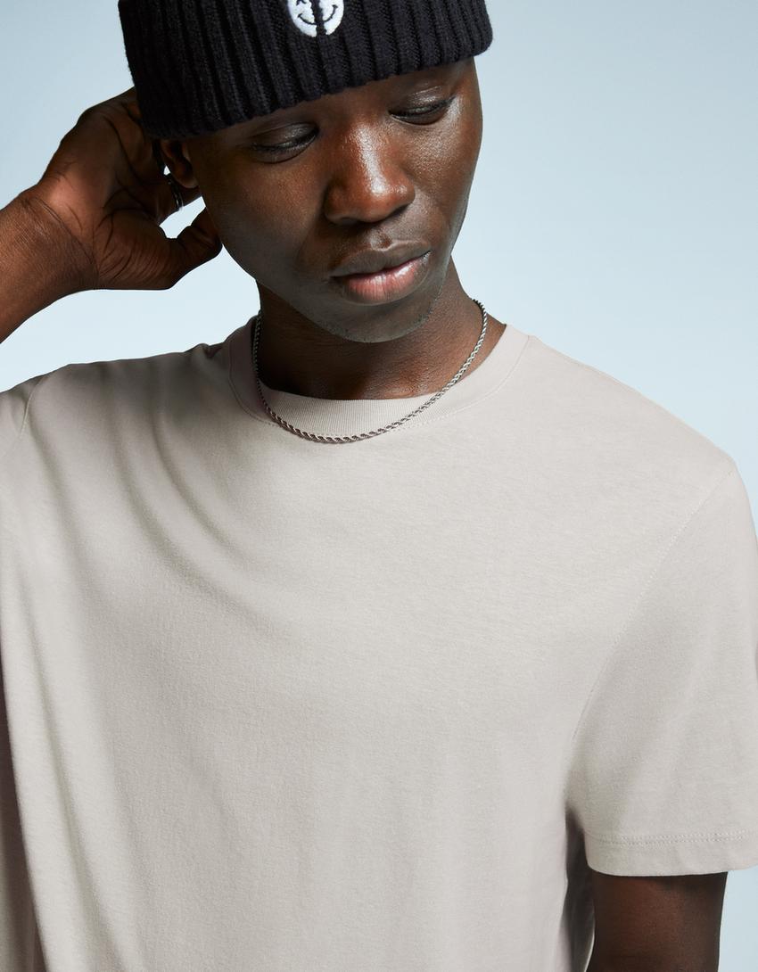 Basic short-sleeved T-shirt-Stone-2