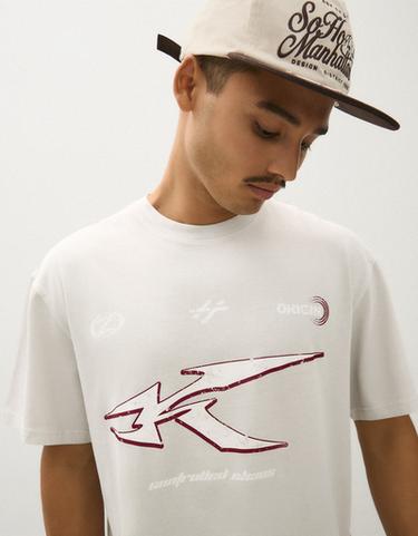 Relaxed print short sleeve T-shirt — Grey 3