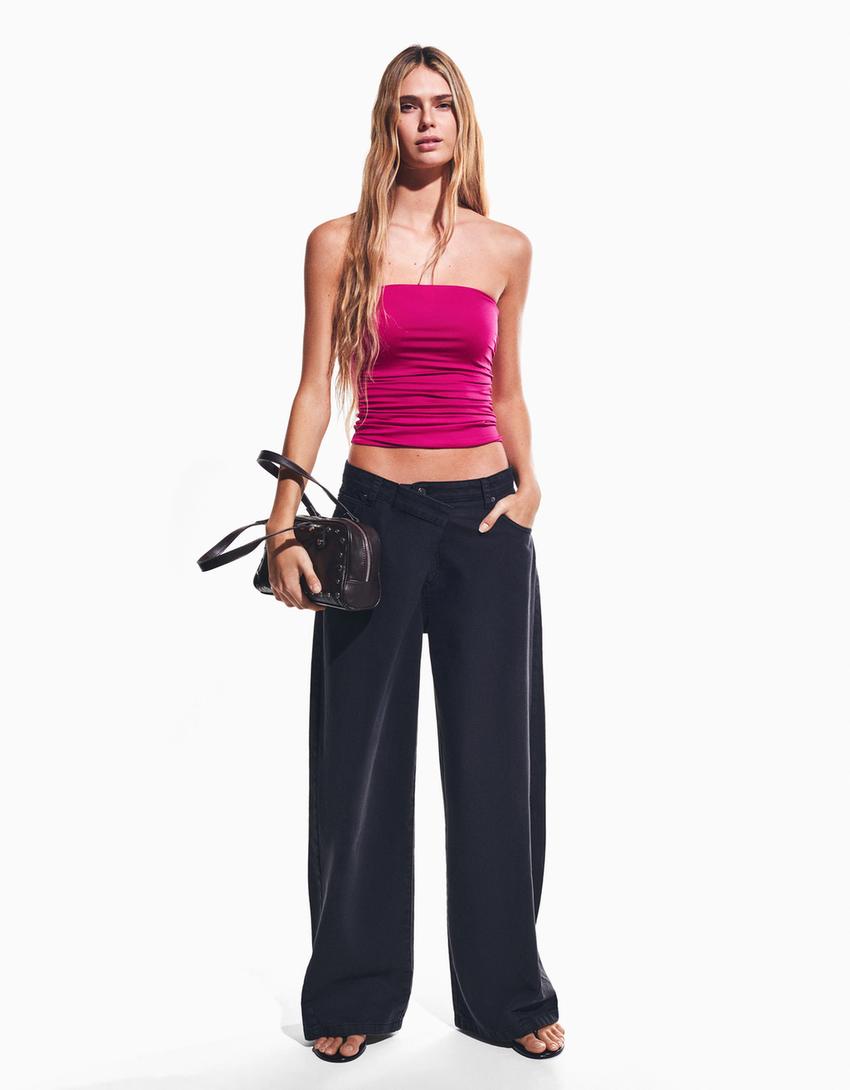 Haut bandeau froncé-Fuchsia