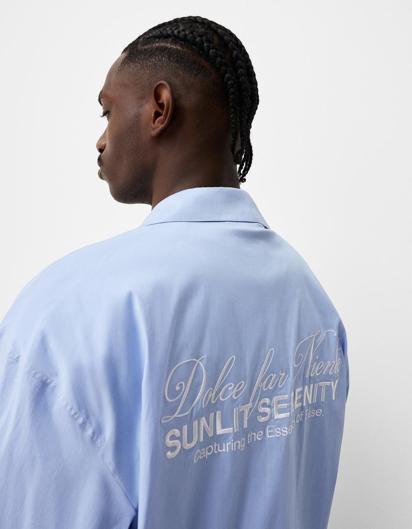 Casaco boxy bordado-Azul-6