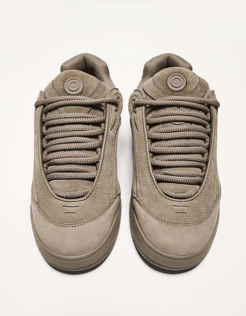 Chunky LEATHER technical sneakers-TAUPE-4