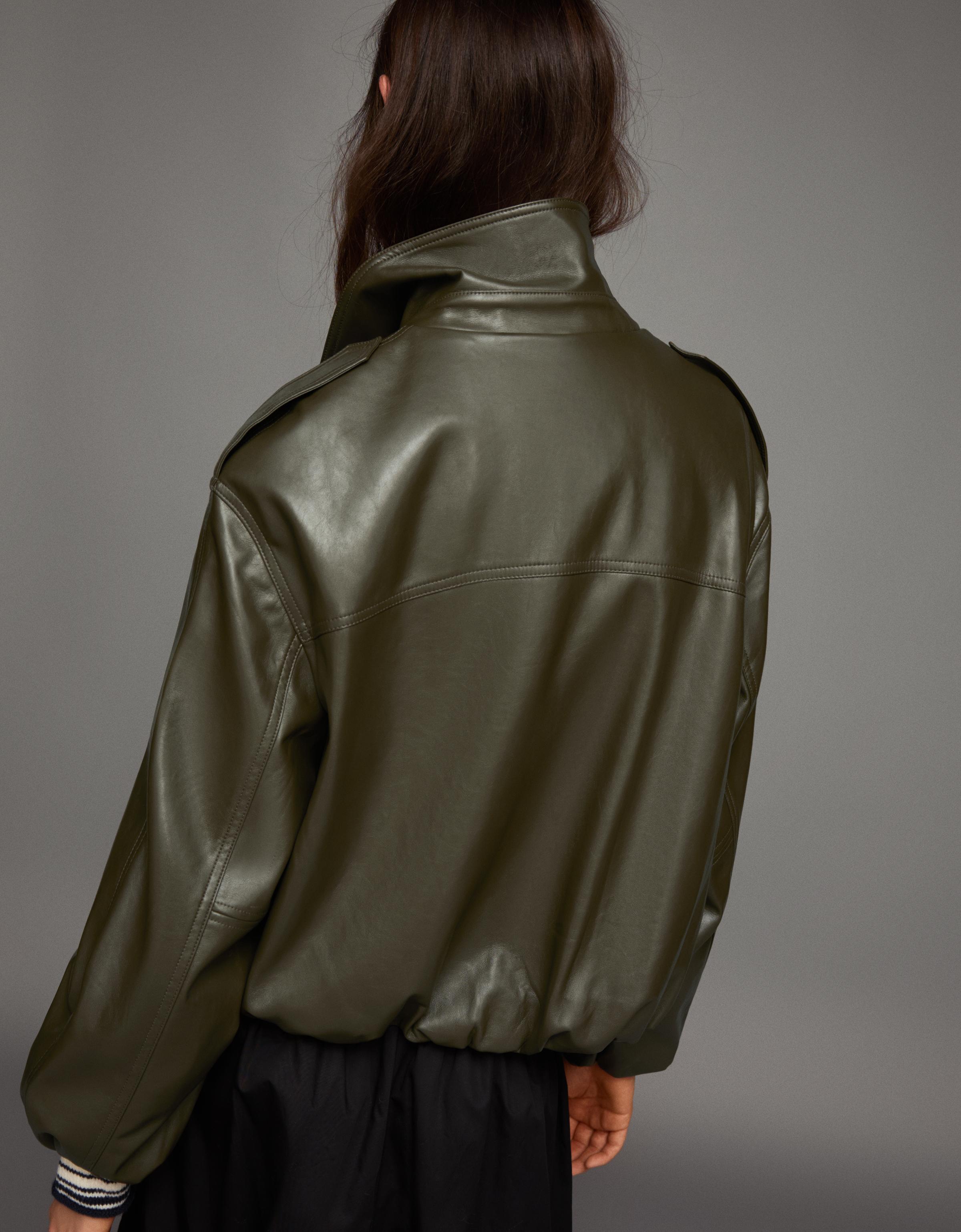 Balloon leather effect jacket - Jackets and trench - Women | Bershka