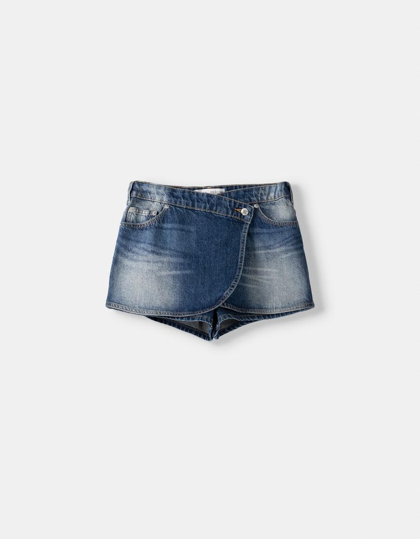 Denim skort-Blue