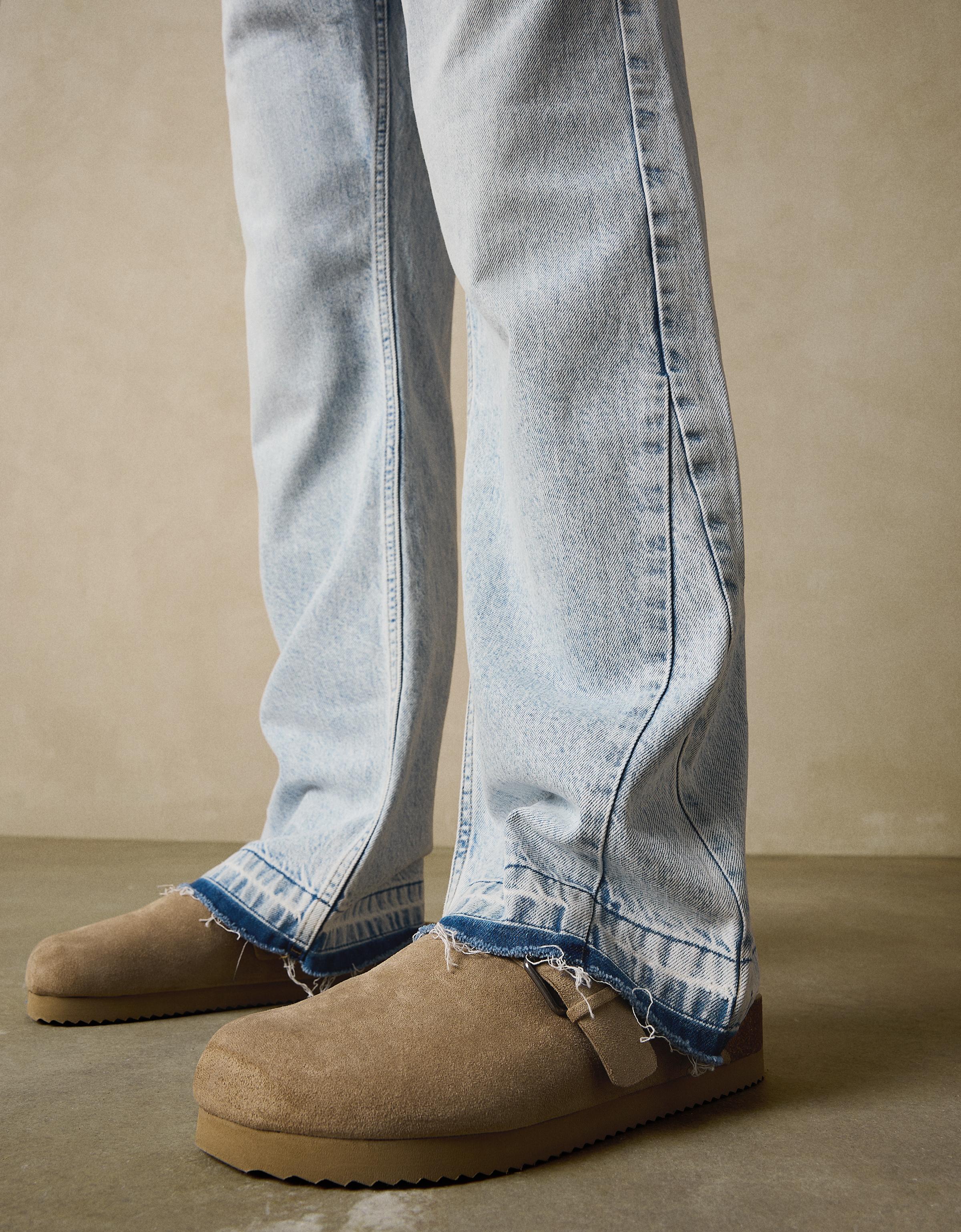 Straight-fit flared jeans — Light blue