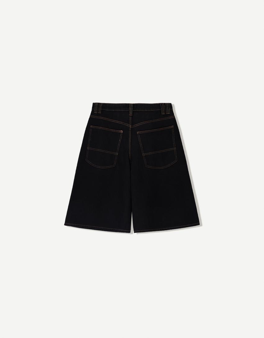 Bermuda jort denim-Siyah-4