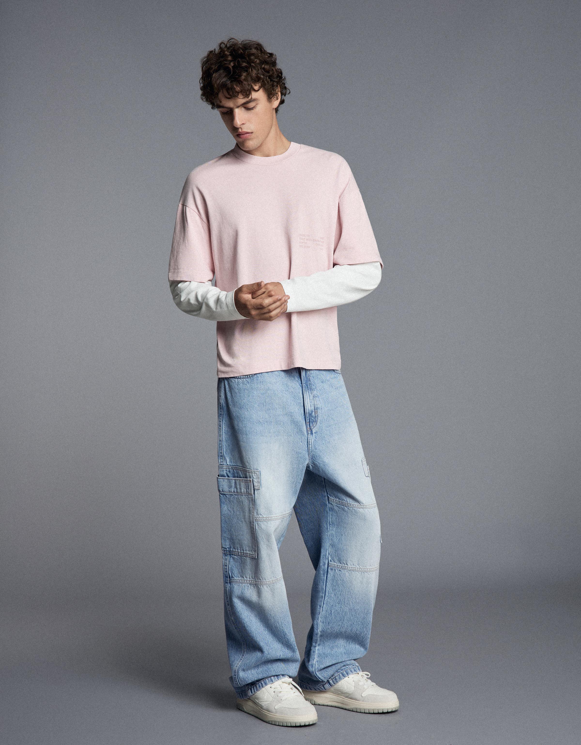 Baggy cargo jeans — Light blue