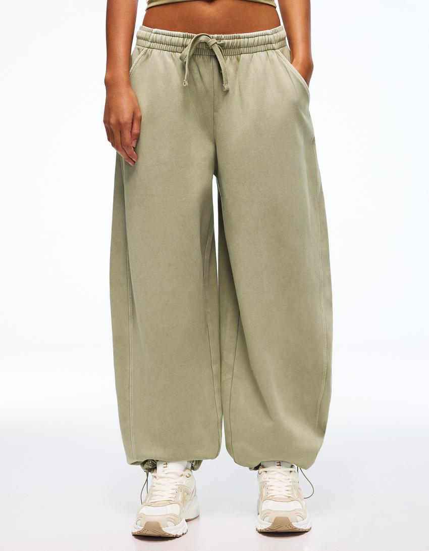 Pantalón barrel felpa stoppers-Kaki