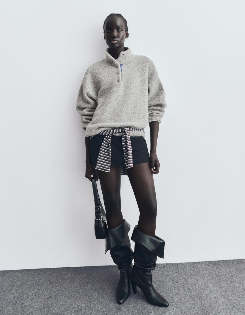 Jersey cuello alto-Gris