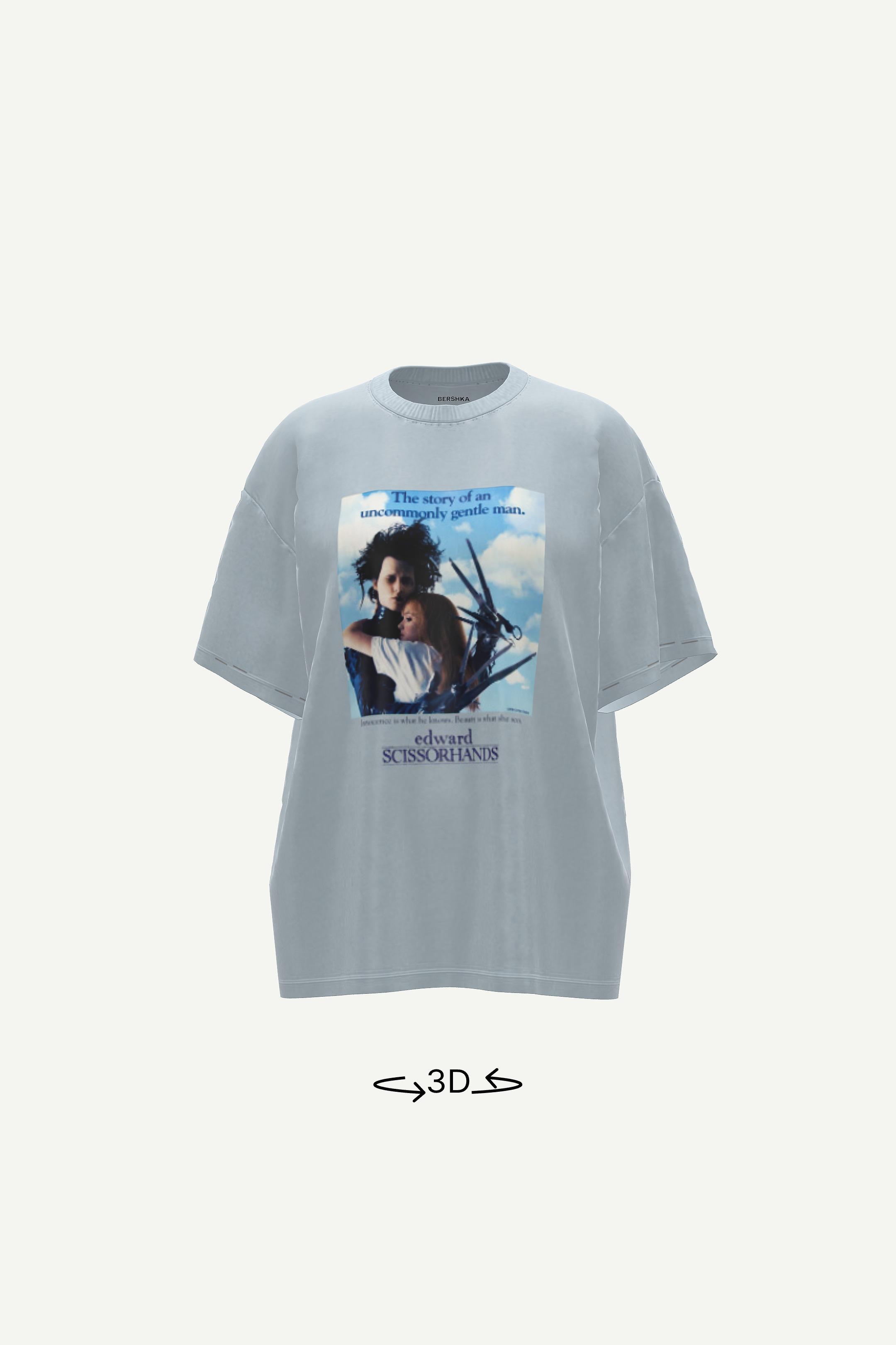 Krekliņš ‘Edward Scissorhands’ ar īsām piedurknēm-Gaiši zils-0