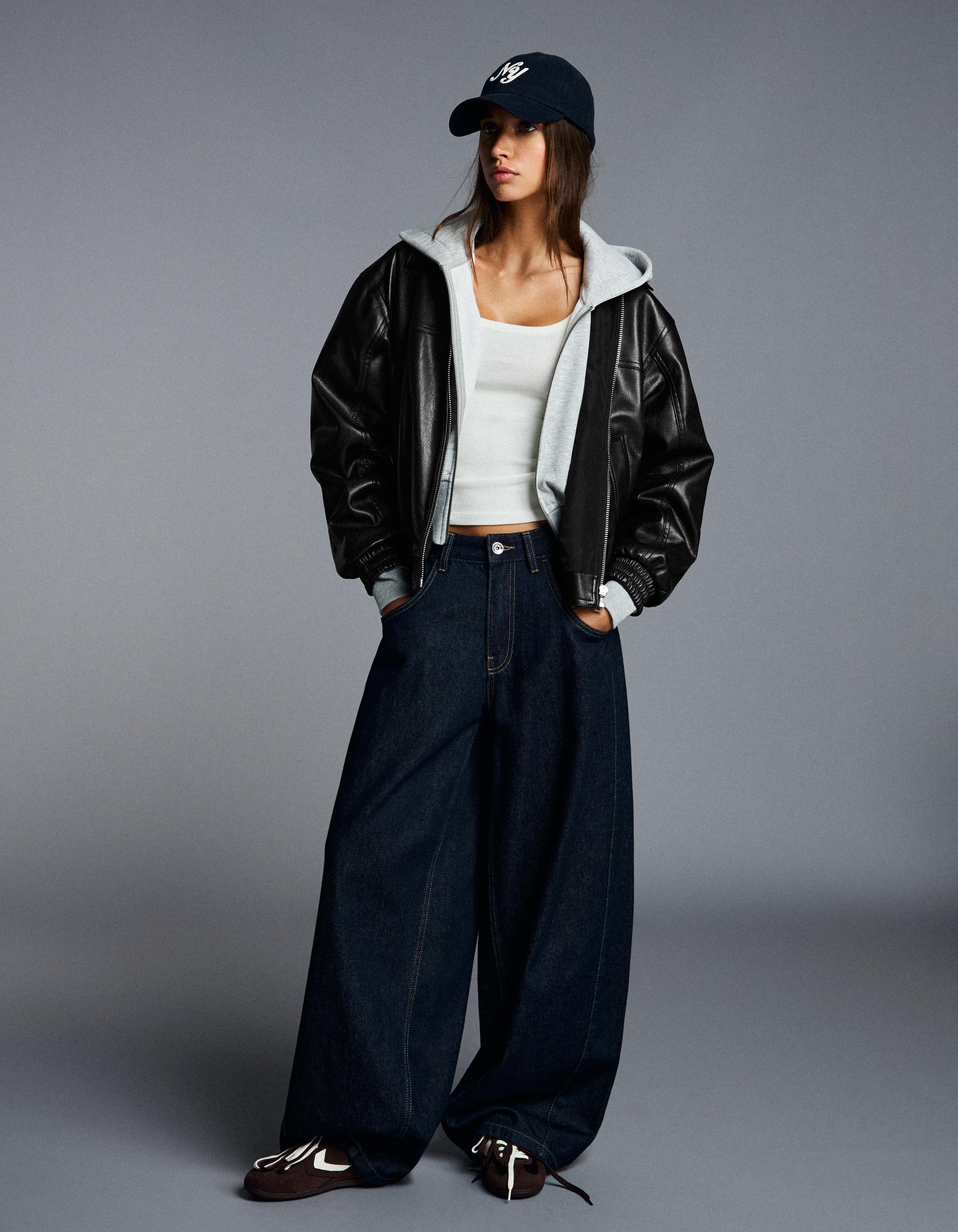 Leather effect jacket — Black