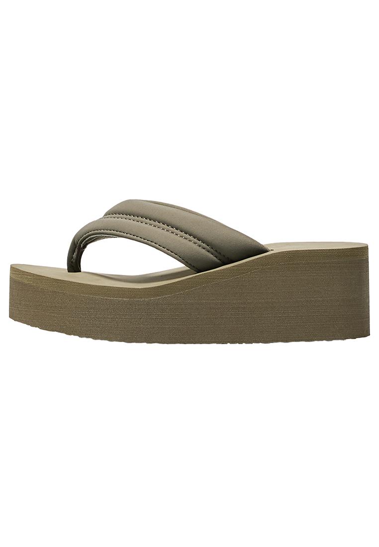 Quilted platform sandals — KHAKI