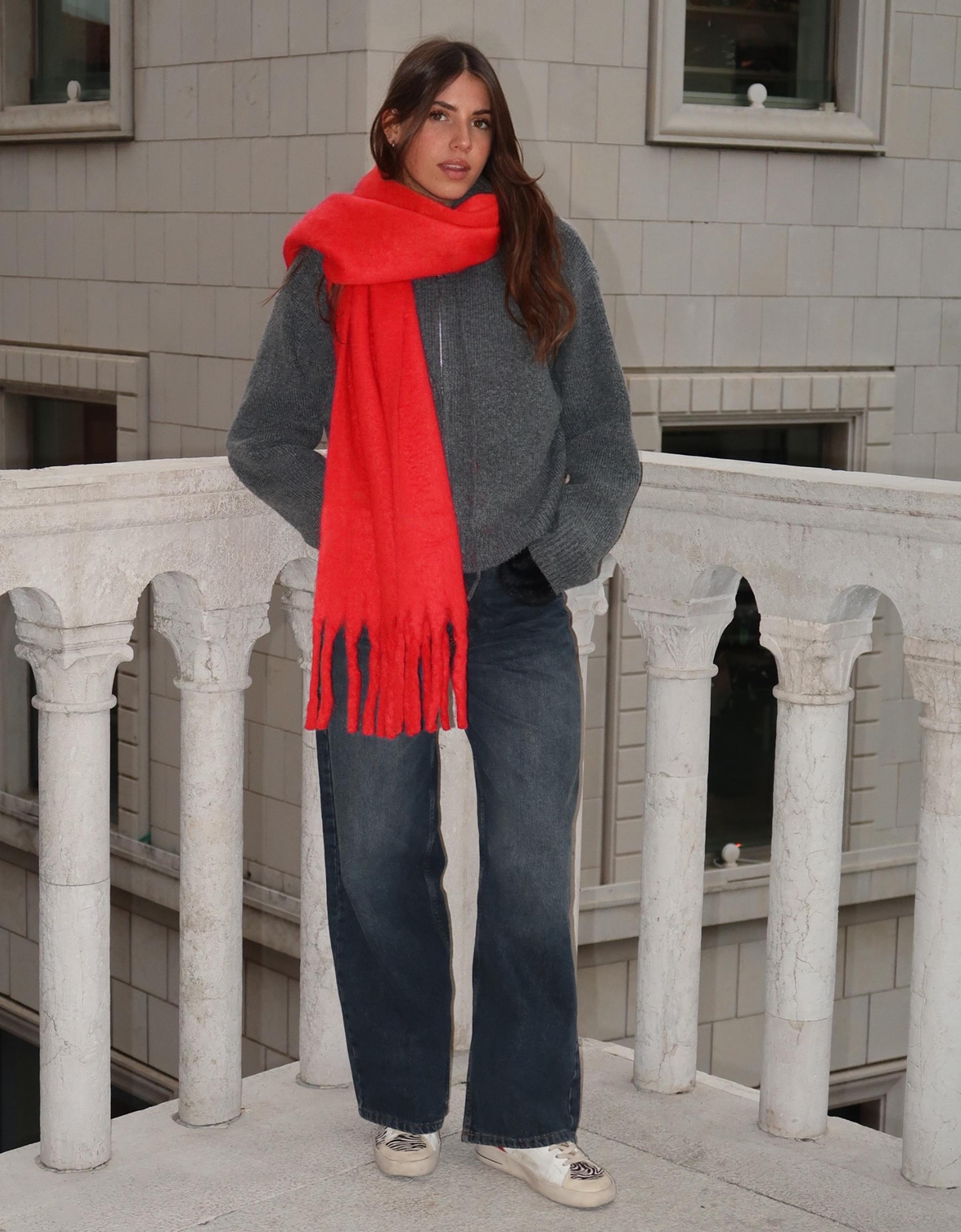 Solid-coloured scarf — Red