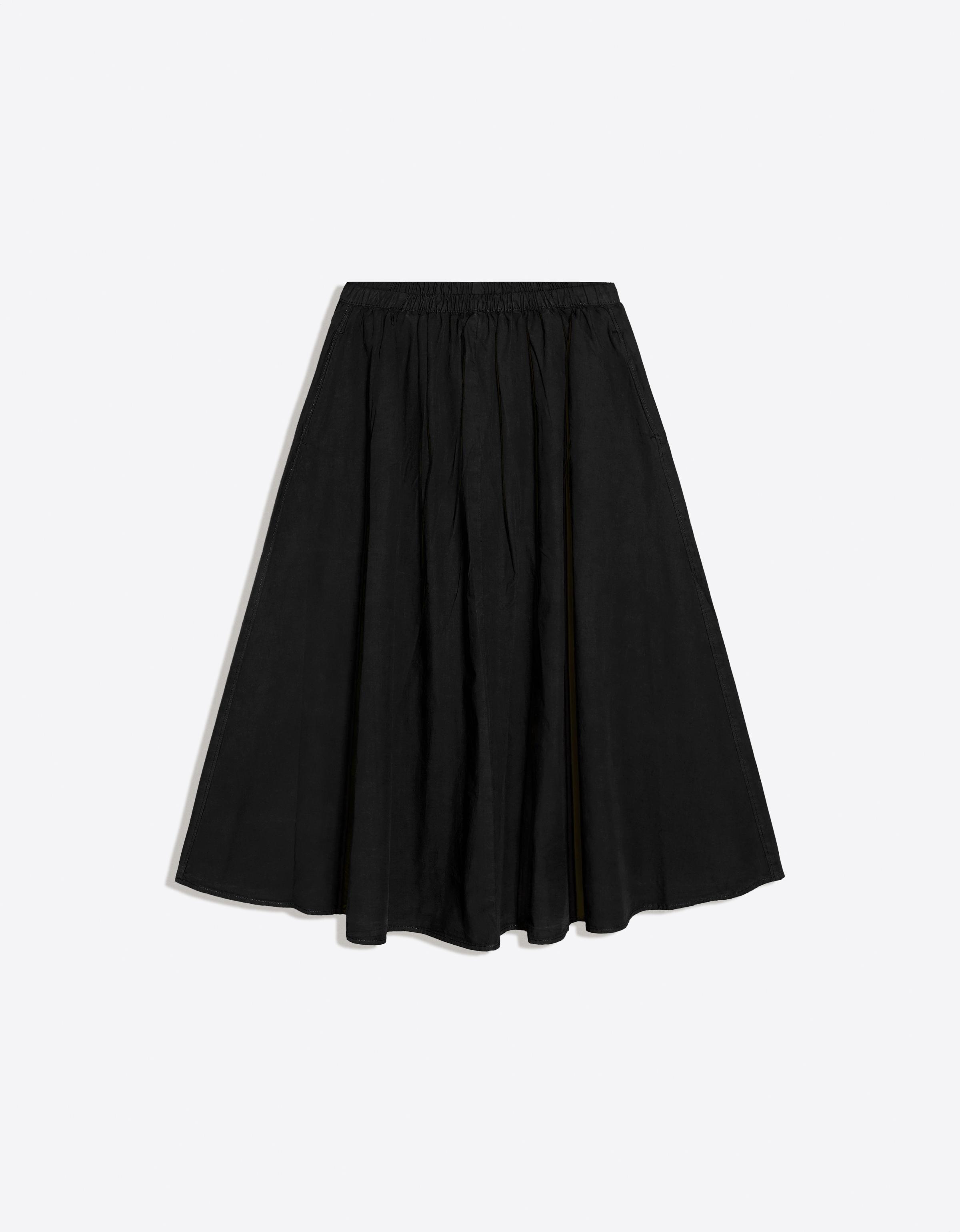 Elasticated waist midi skirt — Black