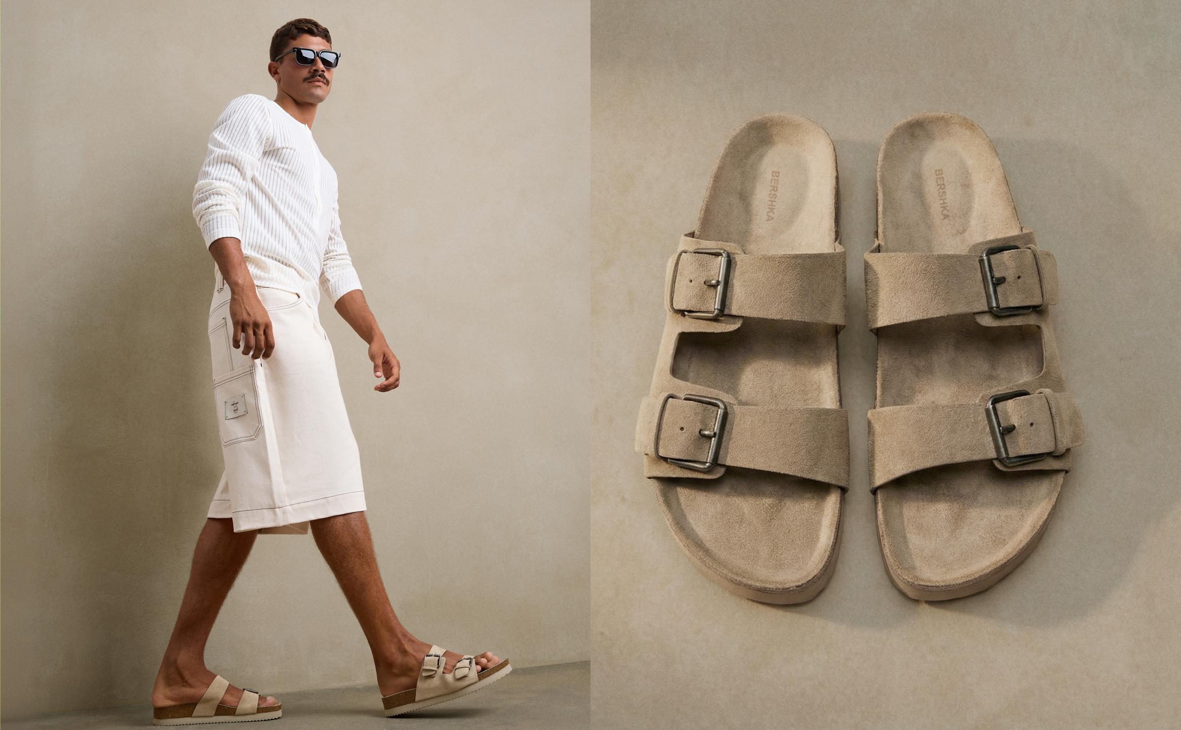 Buckle sandals — TAUPE