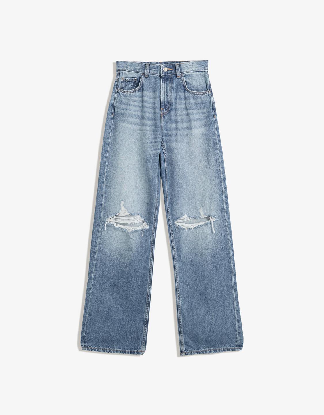 Ripped wide-leg jeans