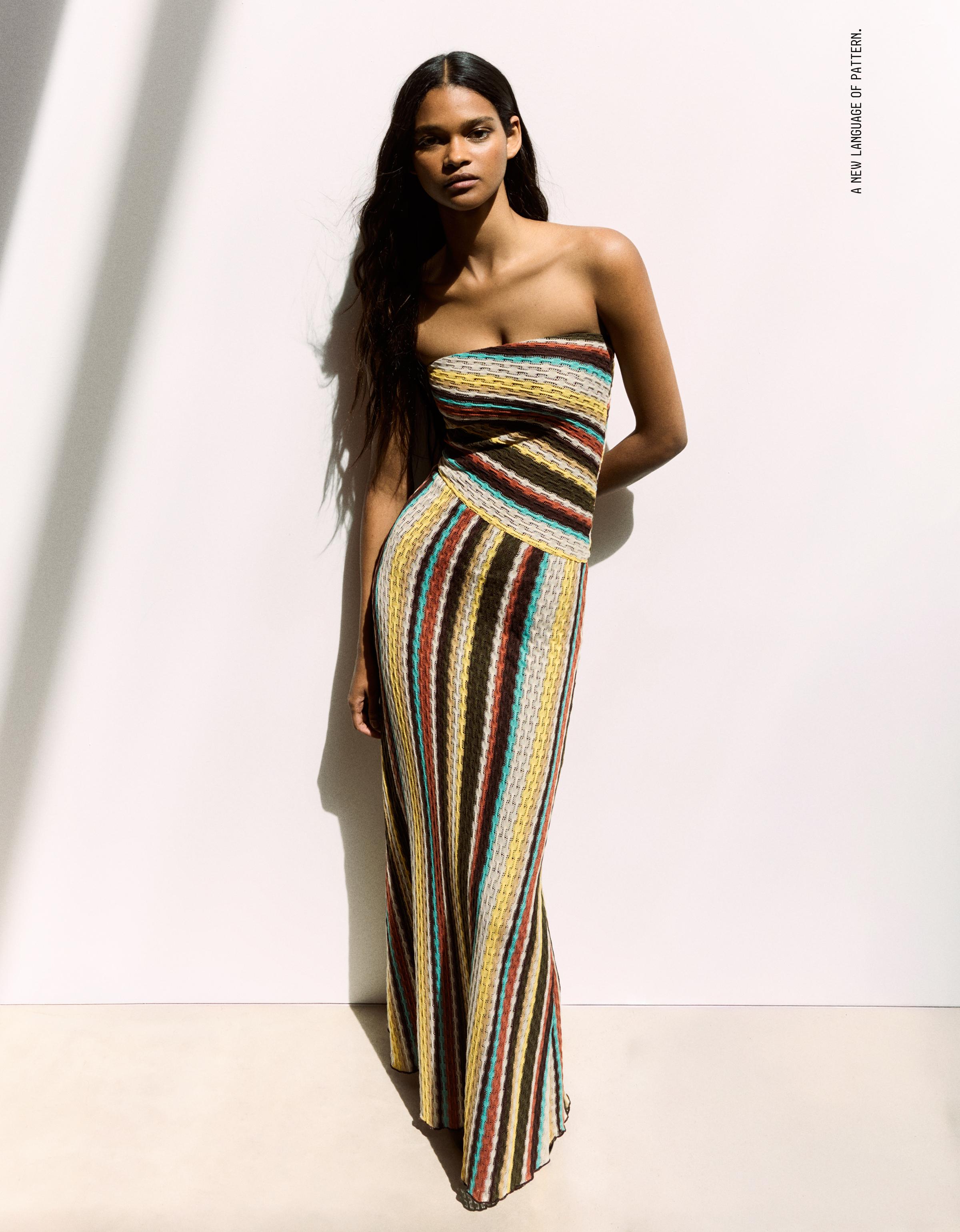 Bandeau midi dress — Brown