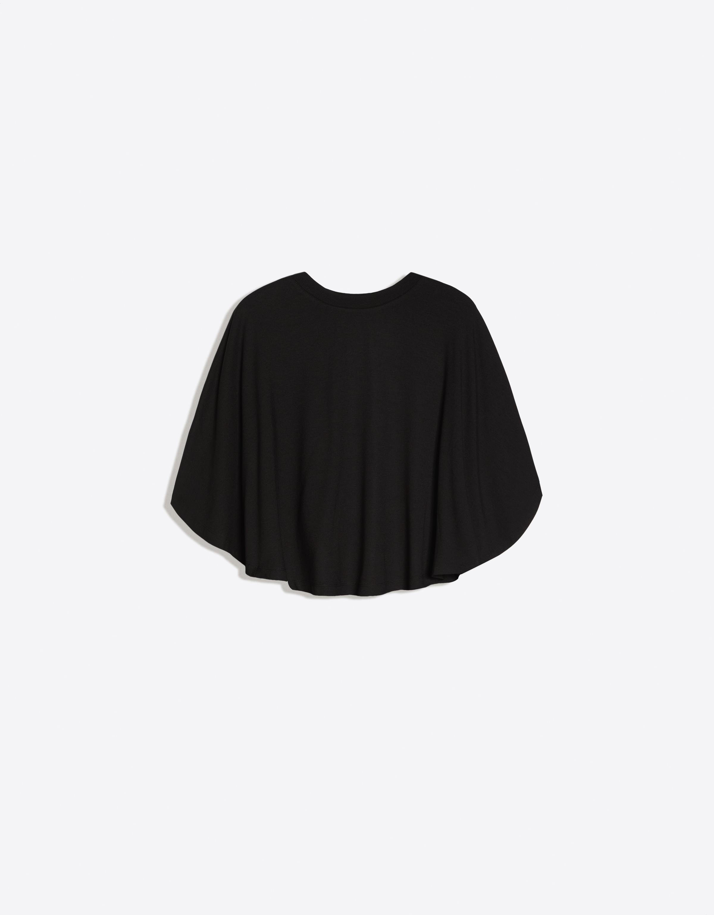 Bershka Camiseta Oversize Efecto Capa Mujer L Negro