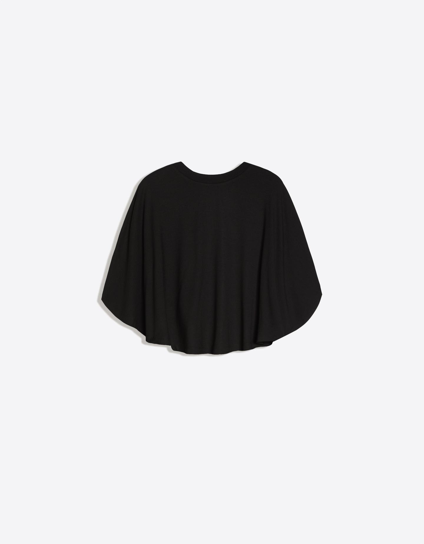 Bershka Camiseta Oversize Efecto Capa Mujer Negro