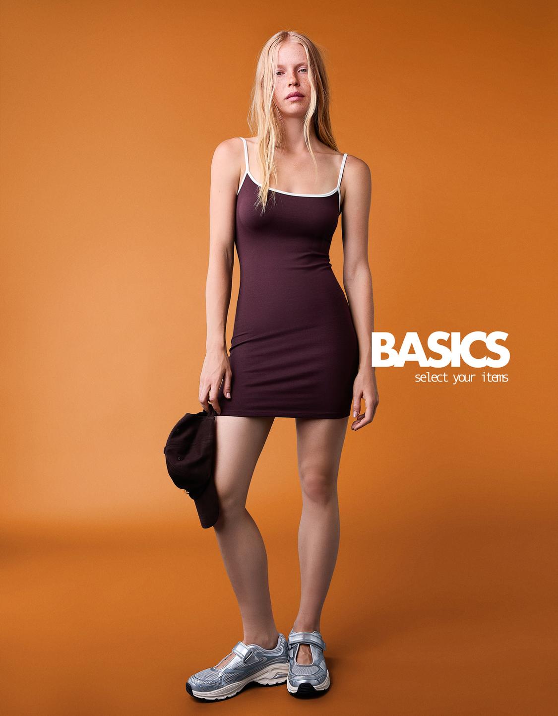 Mini dress with contrast straps