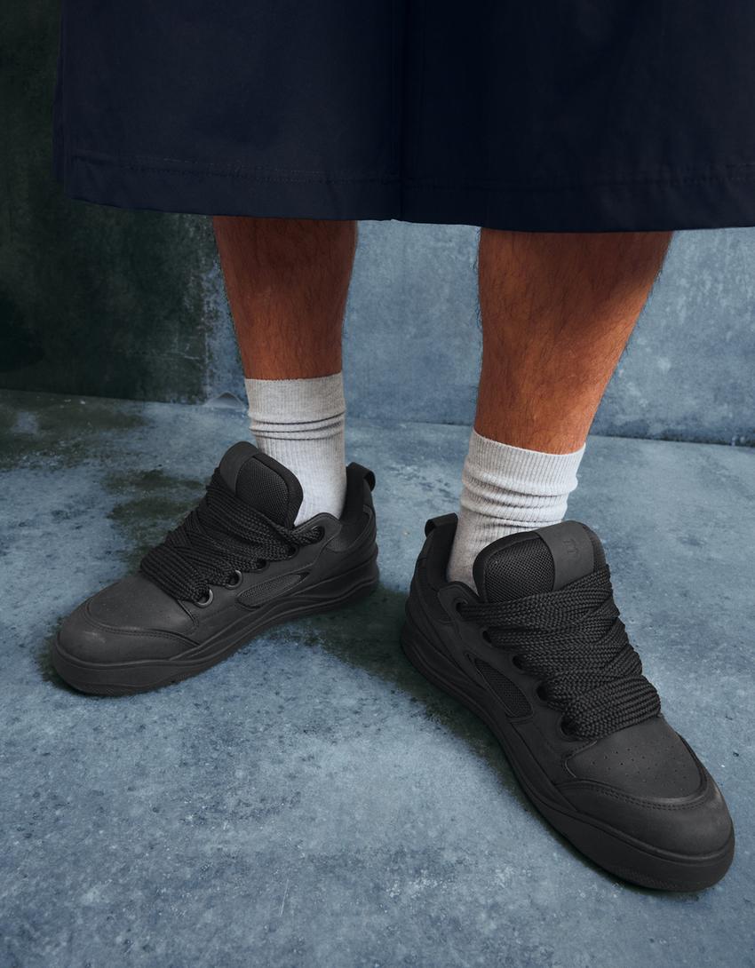 Chunky skate trainers-BLACK