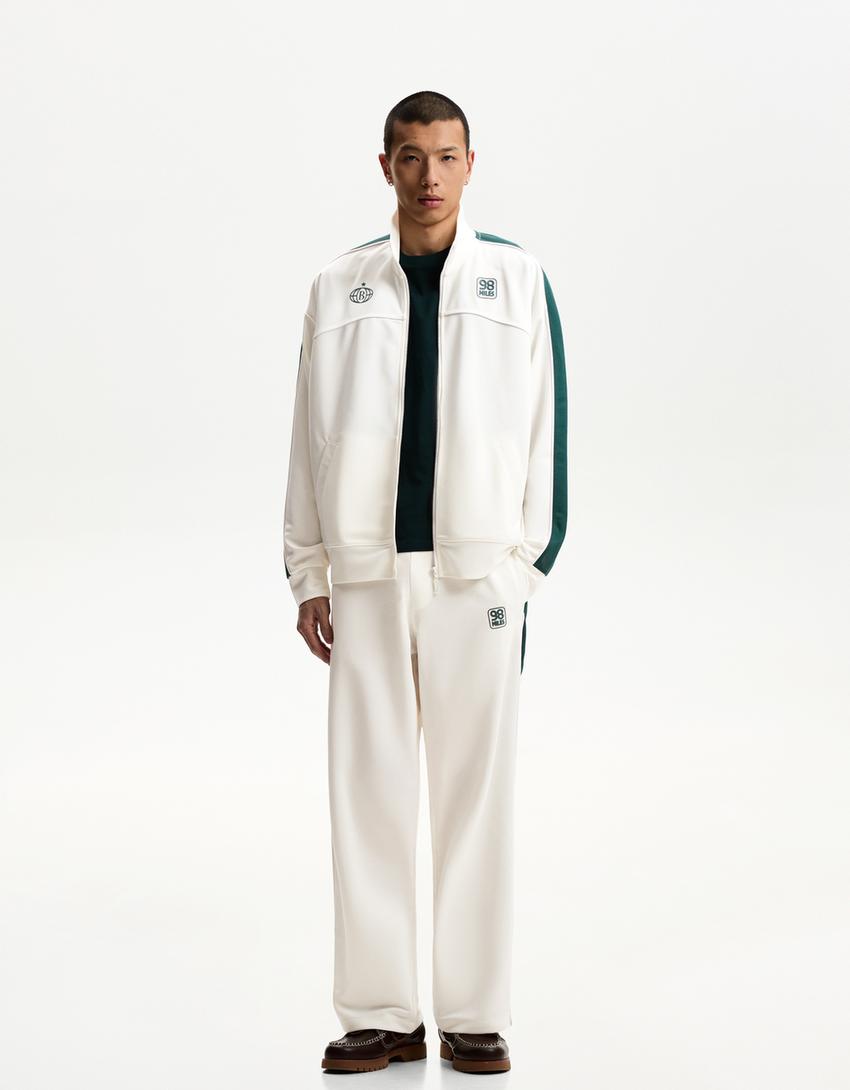Embroidered technical jacket-Off white-3