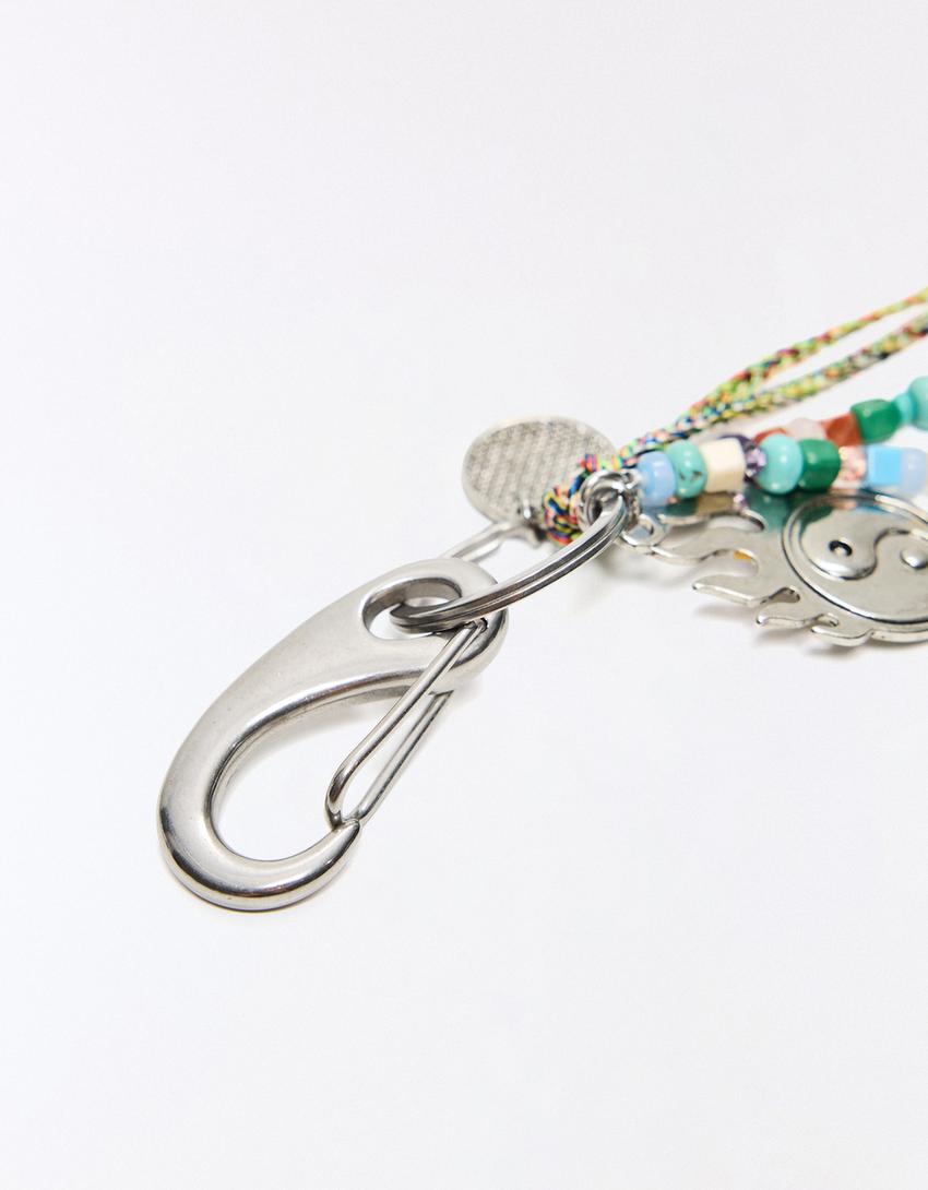 Beaded keyring-Grey