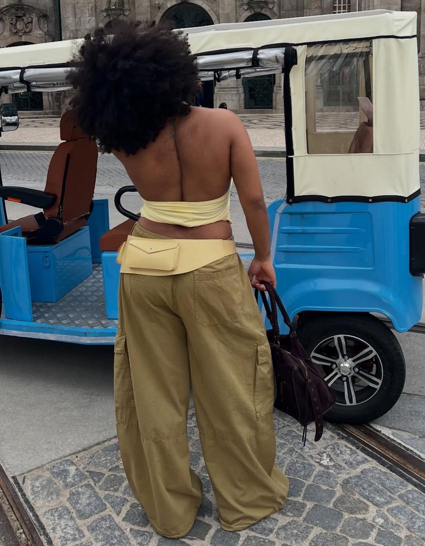 Halter neck top-Yellow