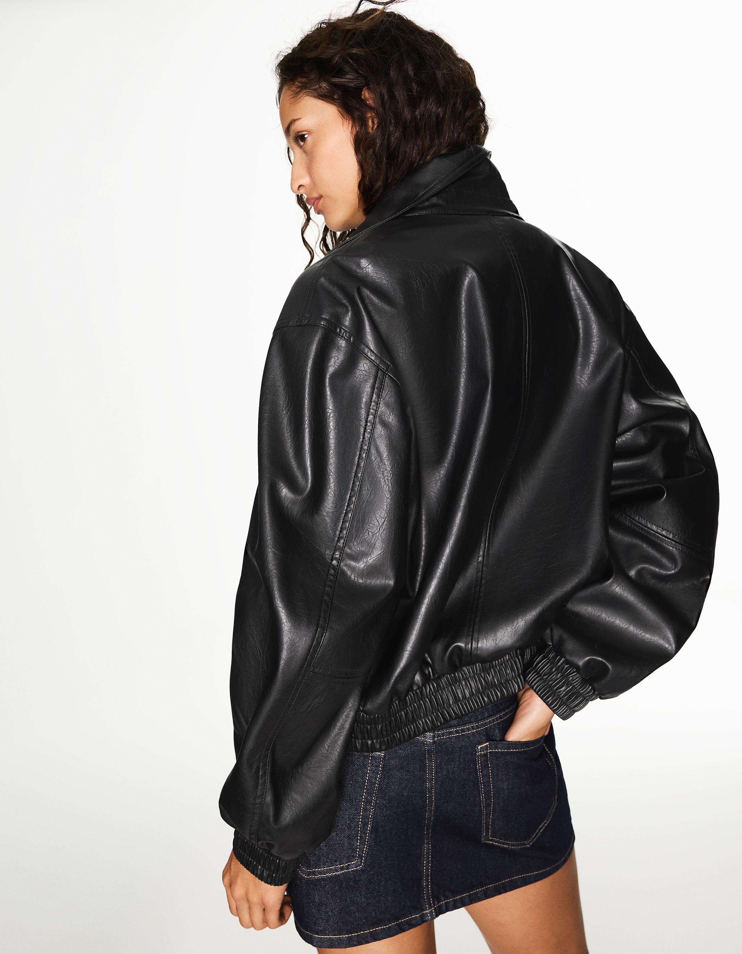 Leather effect jacket — Black
