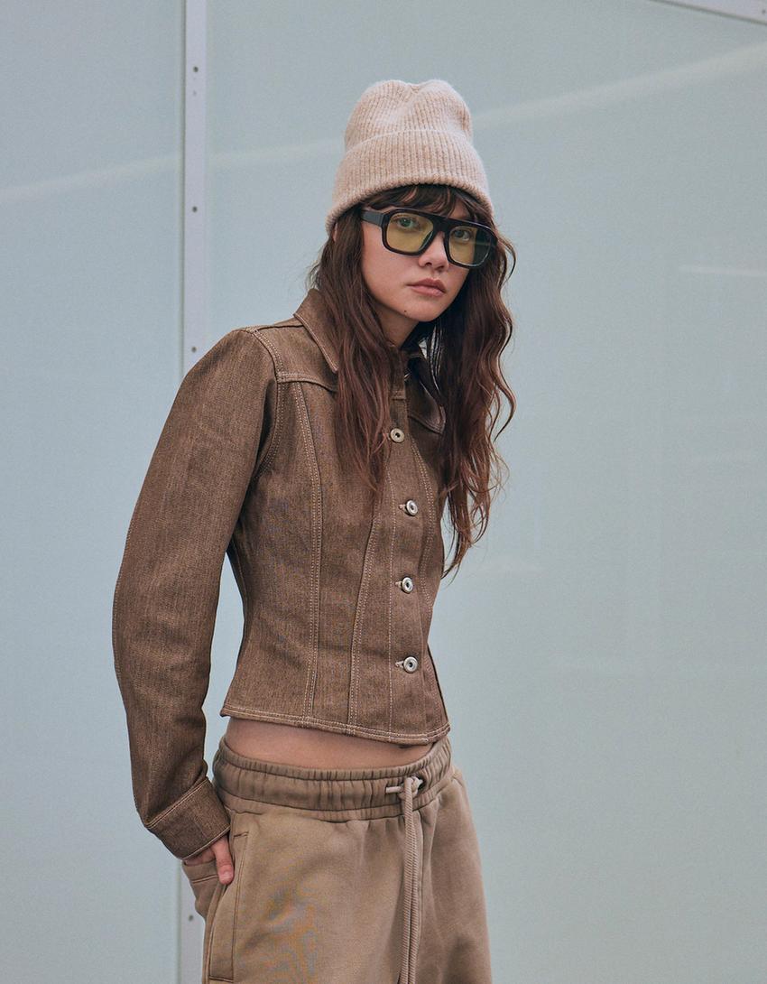 Veste en jean-Marron