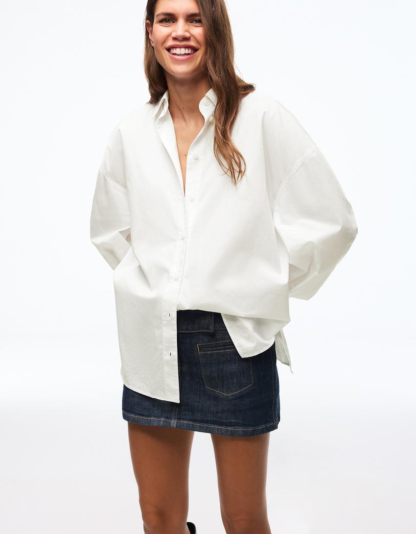 Oversize-Hemd-Weiss