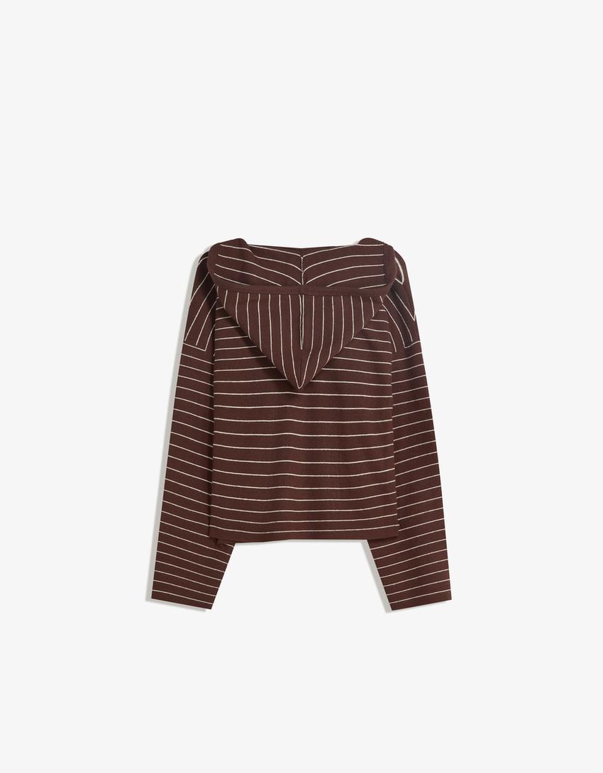 Pull à capuche-Marron