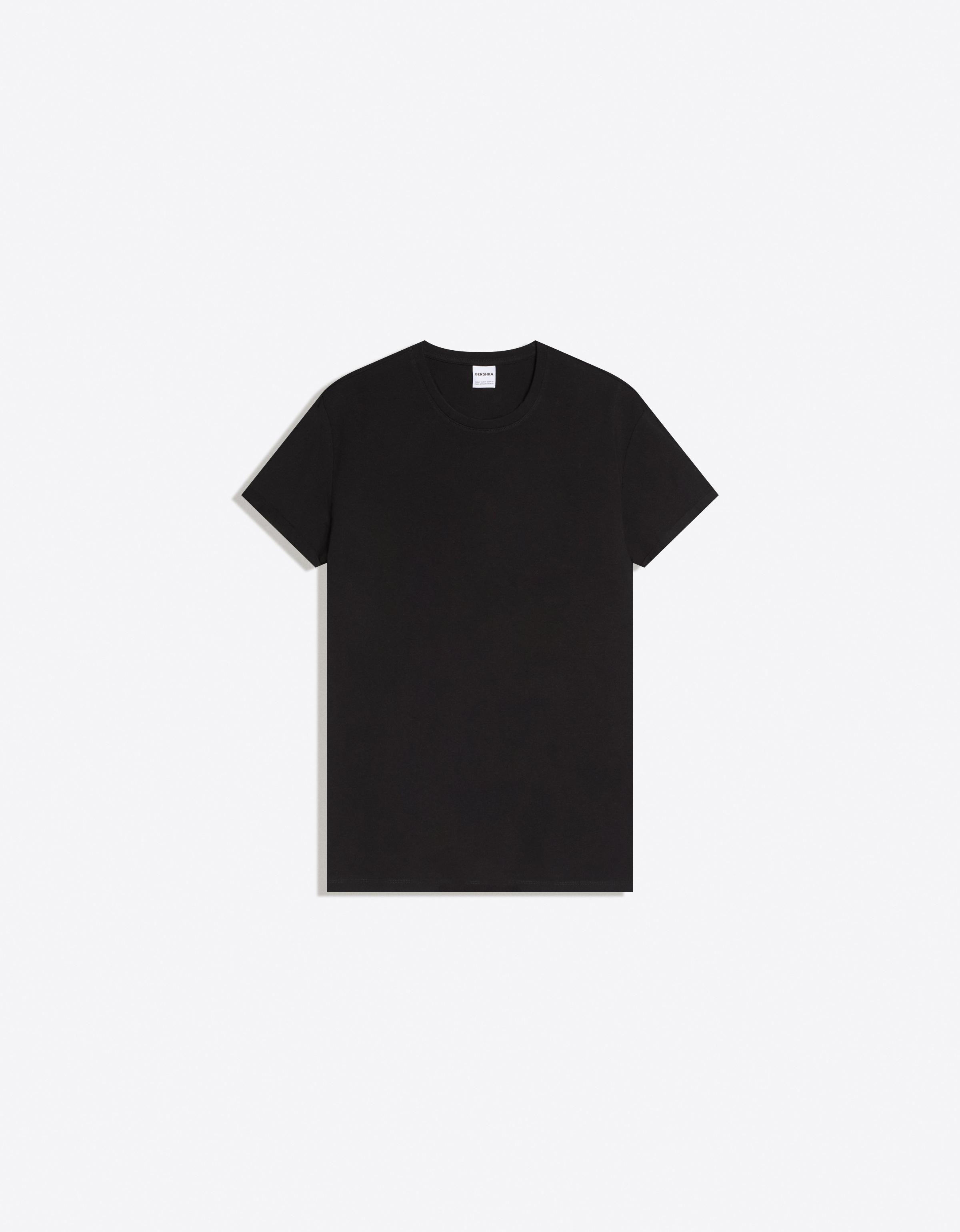 Short sleeve roll-up T-shirt — Black