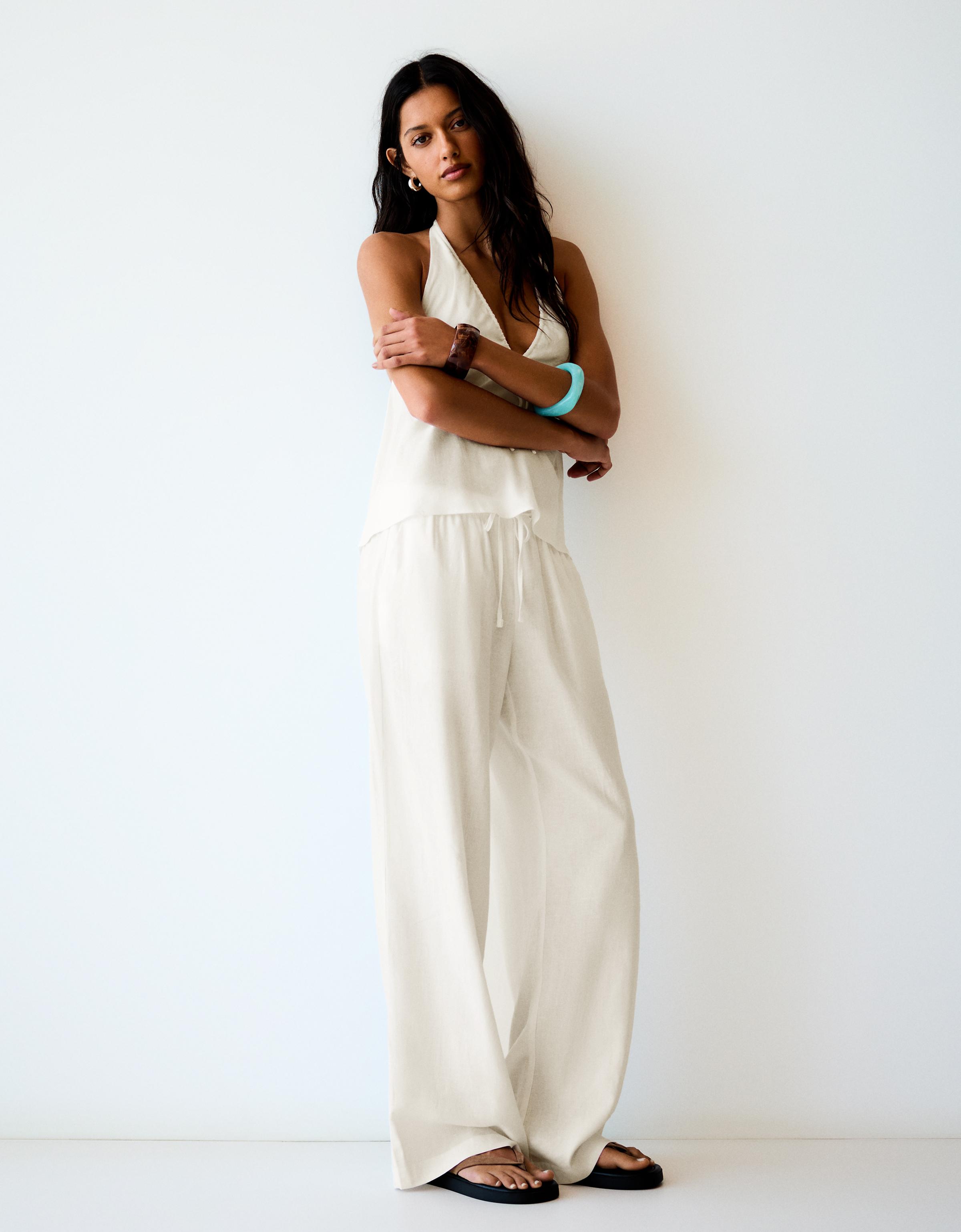Linen halter top — Off white