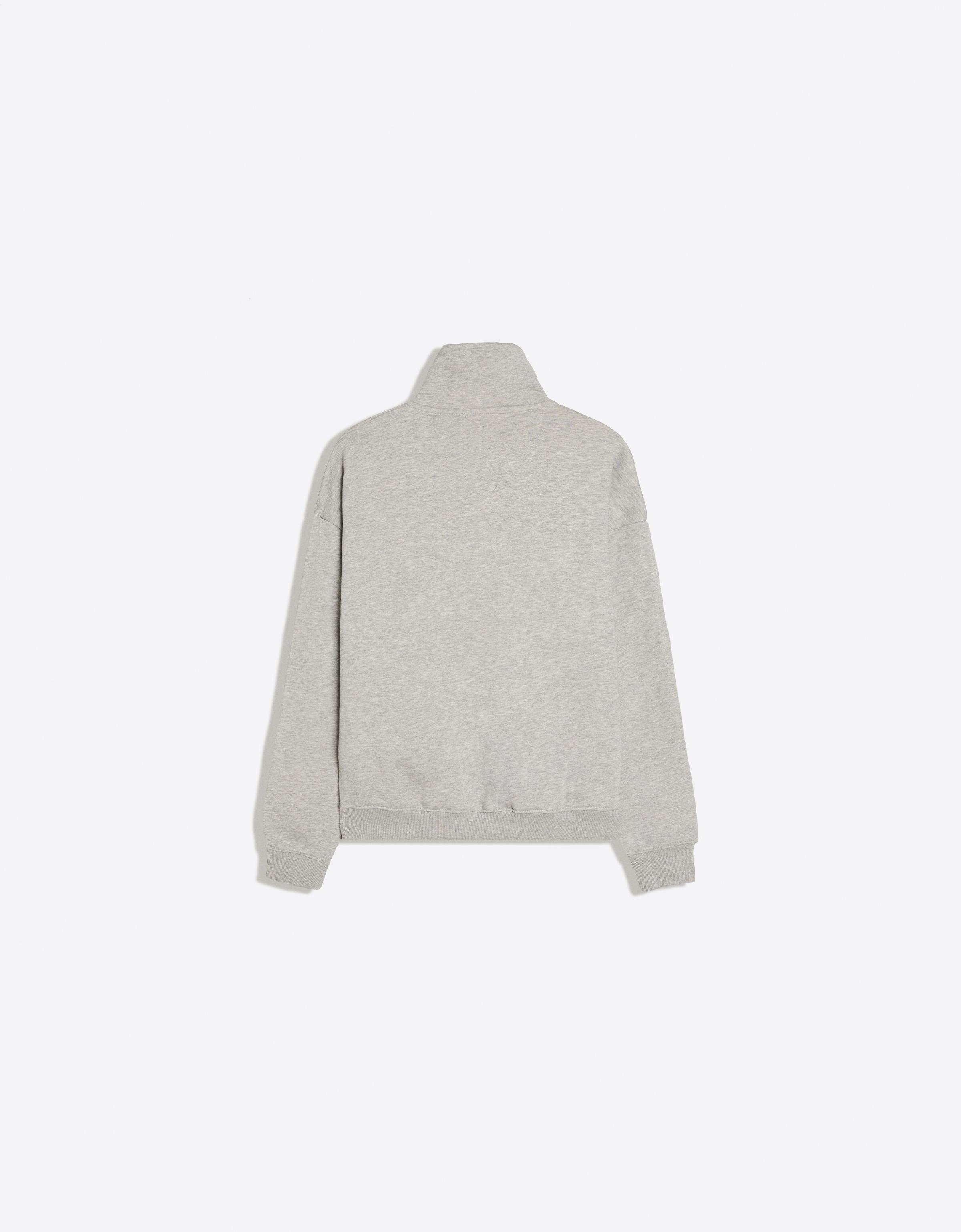High neck zip-up sweatshirt — Grey