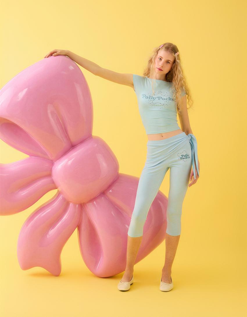 POLLY POCKET capris-Light blue