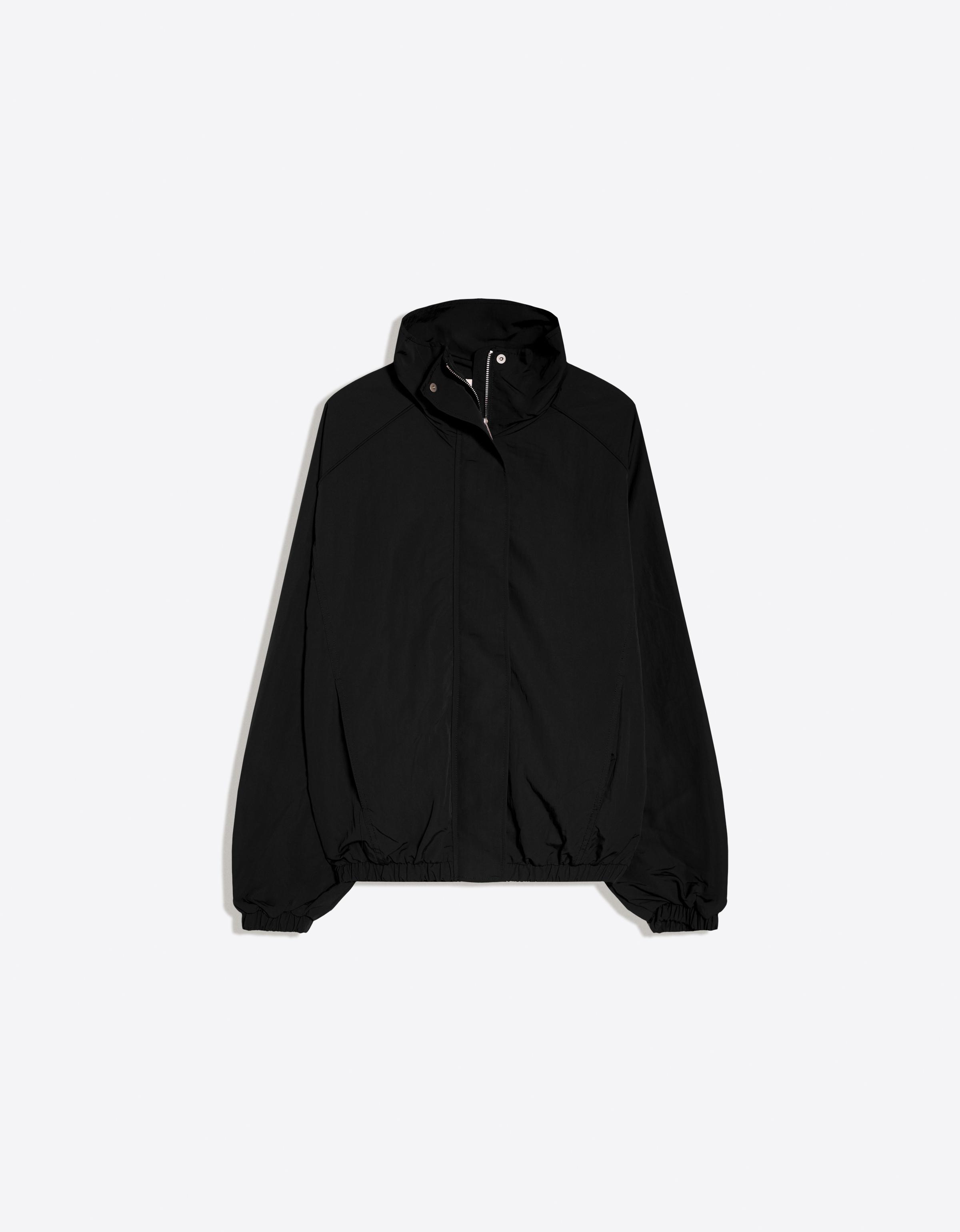 Oversize nylon batwing sleeve jacket — Black